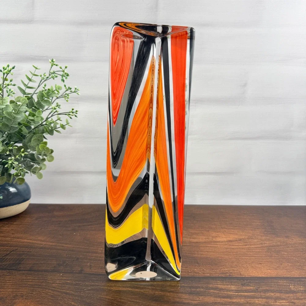 Kosta Boda Kaleidoscope Art Glass Sculpture Monika Backström Signed